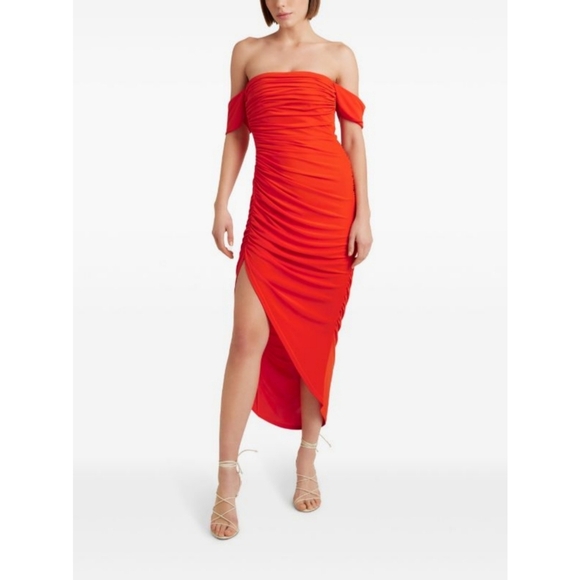Cinq A Sept Delaney Ruched Midi Dress - Picture 1 of 15